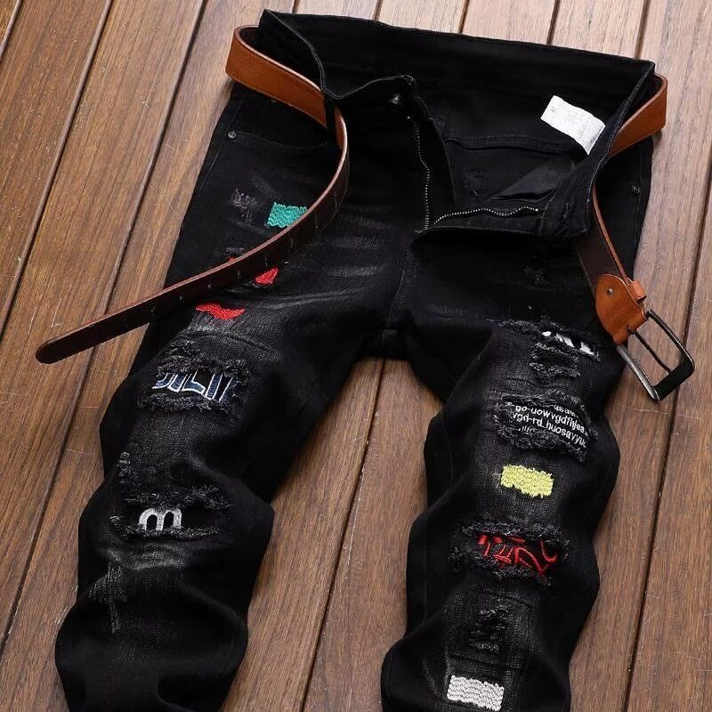 Streetwear Brand China - Korean Fashion Streetwear Brand Ripped Jeans