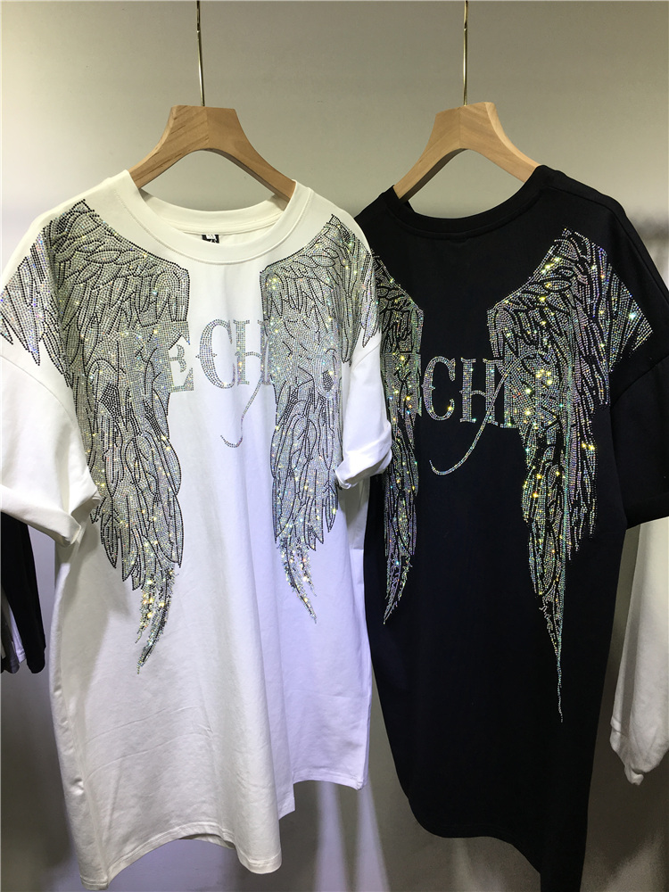 L-4XL Oversize Rhinestone Ange - Streetwear Brand Shirts avis et prix