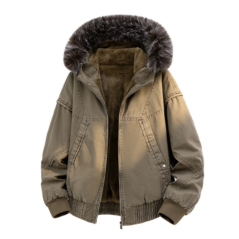 High-end Fur Collar Hooded Par - Streetwear High End Brand avis et prix