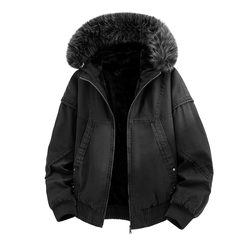High-end Fur Collar Hooded Par - Streetwear High End Brand avis et prix