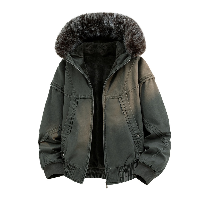 High-end Fur Collar Hooded Par - Streetwear High End Brand avis et prix