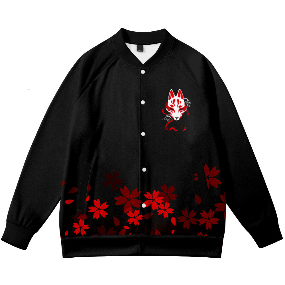 Coats Anime Flower Fox 3D Prin - Streetwear Brand With Flowers avis et prix