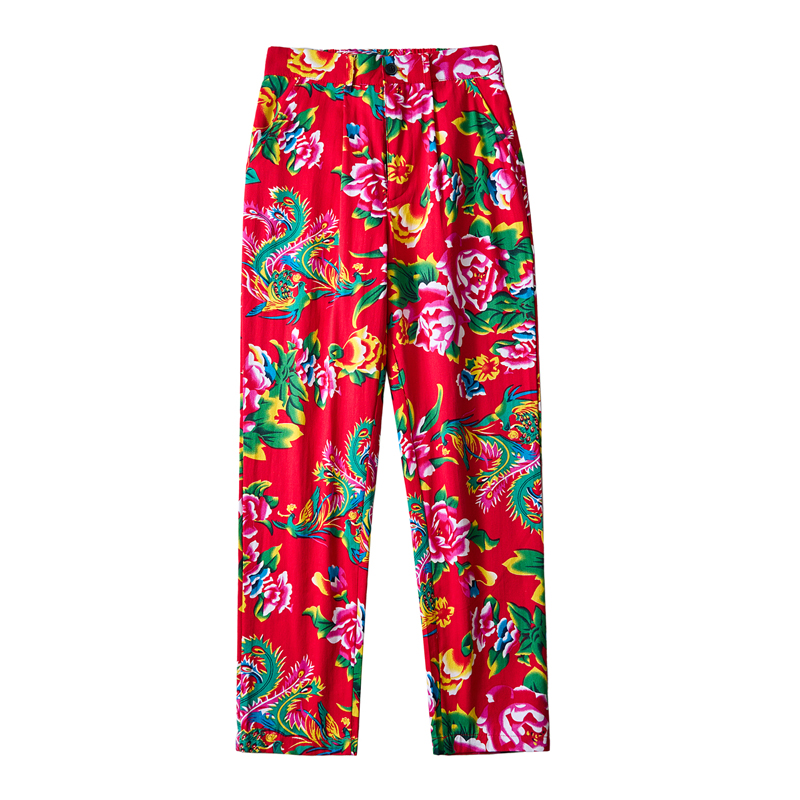 Men Chinese Style Popular Pant - Streetwear Brand With Flowers avis et prix