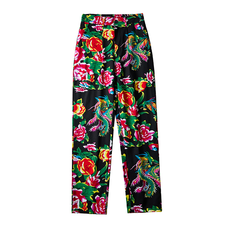 Men Chinese Style Popular Pant - Streetwear Brand With Flowers avis et prix