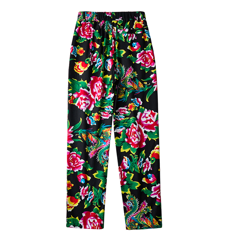 Men Chinese Style Popular Pant - Streetwear Brand With Flowers avis et prix