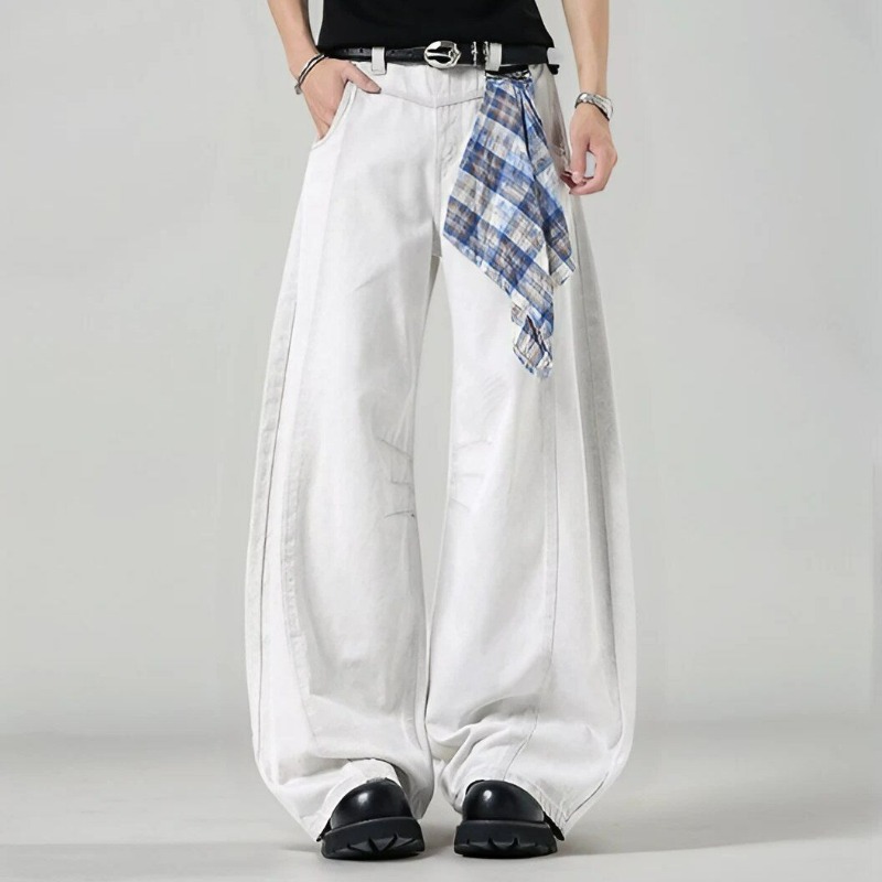 Men's Loose Wide Leg Plaid Pan - Streetwear Brand China avis et prix