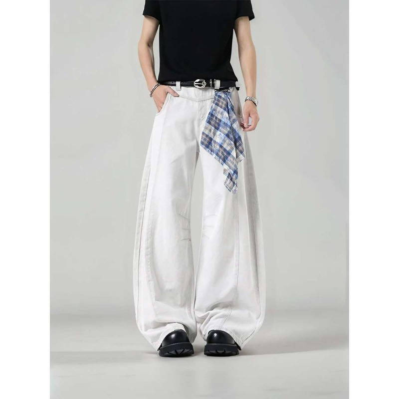 Men's Loose Wide Leg Plaid Pan - Streetwear Brand China avis et prix