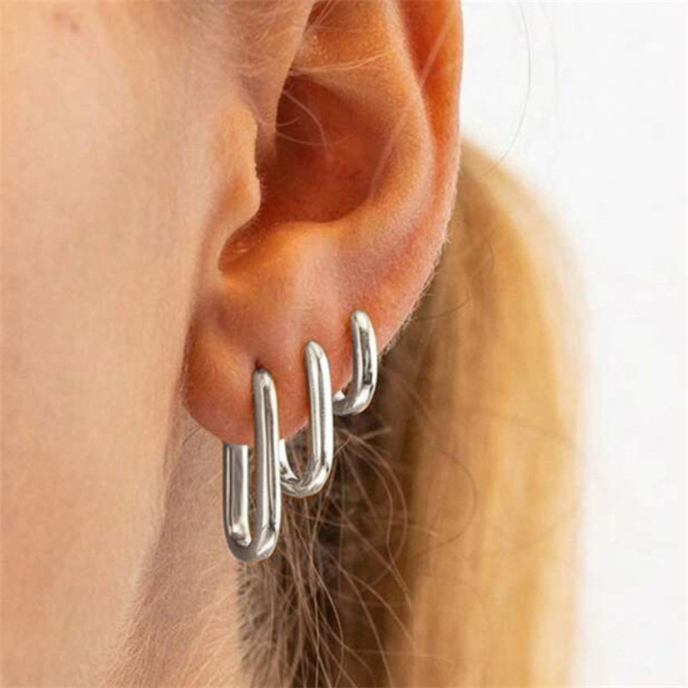 3pcs Pun Style Geometric Ellip - Streetwear Brand Accessories avis et prix